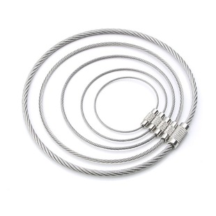 满8.8元包邮钢丝圈钥匙扣钢丝绳圈钢丝线圈多功能不锈钢钢丝挂扣