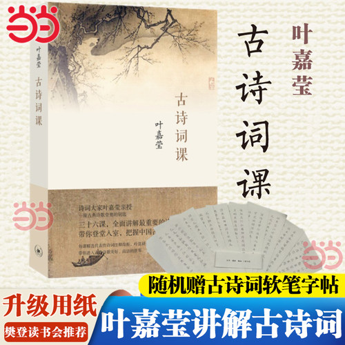 当当网【随机赠古诗词软笔字帖】古诗词课 叶嘉莹先生讲解中国古诗词 古诗词修养进阶读物给孩子的古典诗歌唐诗三百首古典文学理论