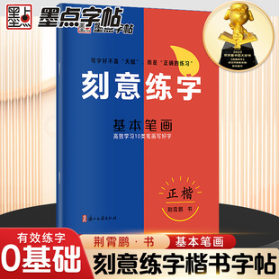 墨点字帖 刻意练字基本笔画 正楷字帖荆霄鹏楷书练字帖成人练字硬笔书法速成控笔训练字帖钢笔临摹练字本