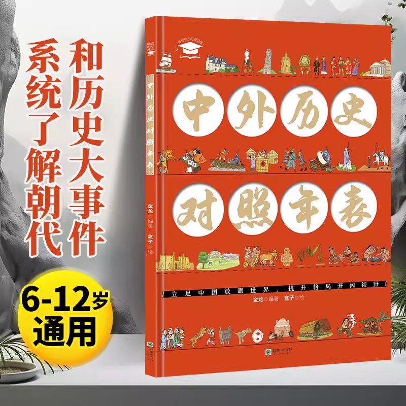 中外历史对照年表-画给孩子的通识课从人类起源到20世纪 让孩子系统了解朝代和历史大事件提升格局开阔视野中国传统文化常识