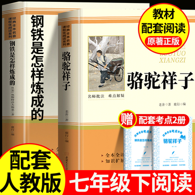 钢铁是怎样炼成的骆驼祥子七年级必读正版原著初中生初一下册必读课外书完整版无删减配套人教版人民教育出版社钢铁是怎样练成的