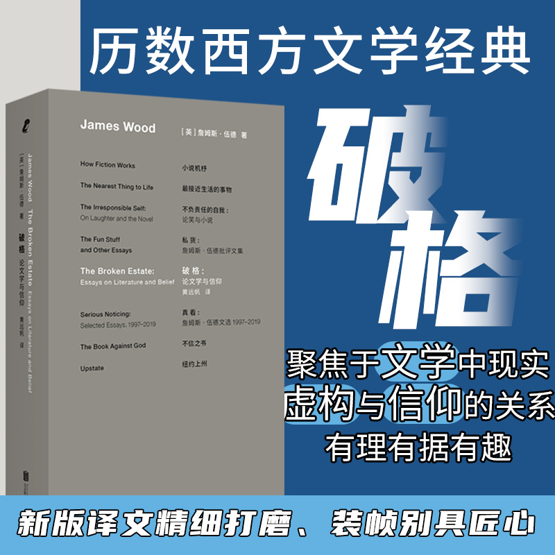 当当网 破格 小说机杼作者詹姆斯·伍德成名作 全新视角风趣犀利点评契科夫福楼拜等22位西方经典小说大师 外国文学评论集正版书籍