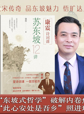 当当网 康震诗词课 苏东坡12讲 一部苏轼传。康震全景解码东坡传奇人生诗词世界与精神天地 文学小说古诗词正版书