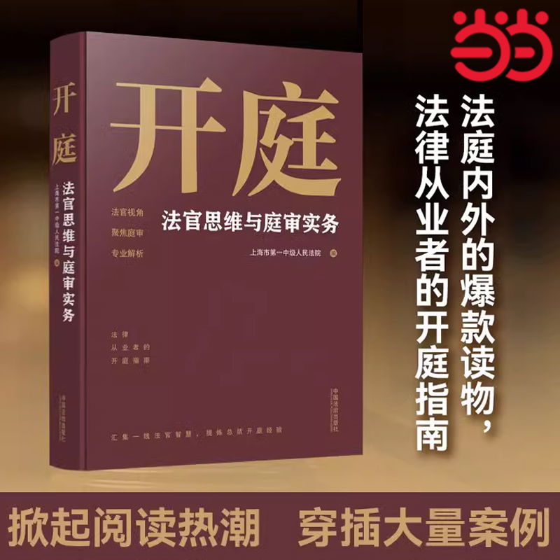 当当网 开庭：法官思维与庭审实务 汇集一线法官智慧，提炼总结开庭经验 技巧 裁判思路 中国法治出版社 9787521648164