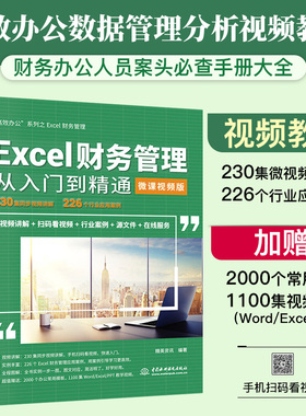 Excel财务管理从入门到精通（微课视频）excel高效办公数据处理与分析wps office vba办公软件入门到精通