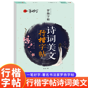 一笔好字诗词美文行楷字帖罗扬字帖学生钢笔练字帖板模板硬笔书法蒙纸描红通