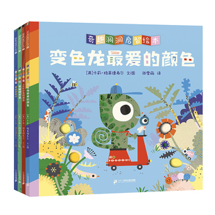 奇趣洞洞启智绘本(青蛙去旅行,蝙蝠睡不着,变色龙的颜色,123小鸟找朋友) 麦克米伦世纪