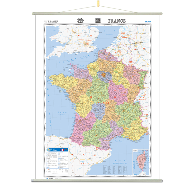 世界分国地图挂图——法国地图挂图(1170mm*860mm)