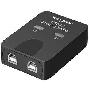 腾飞USB打印机共享器自动免网络切换分线器一拖二转换器两台多台电脑共用分接器一拖三拖四一接二连接转接头