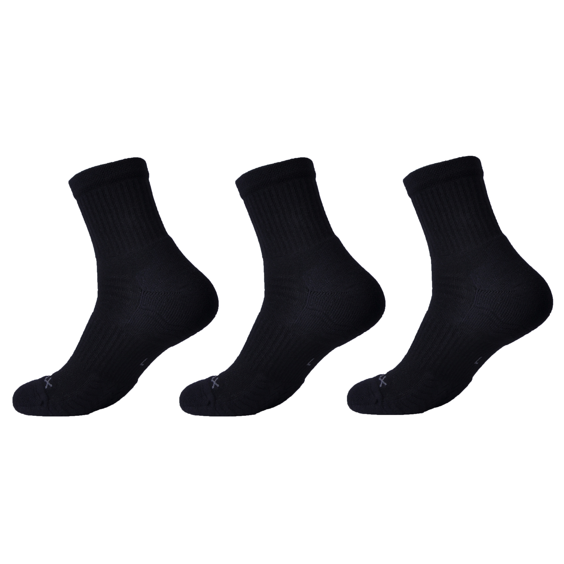 COOLMAX专业纱吸汗透气加厚毛巾底短筒运动袜耐磨防滑运动袜3双装