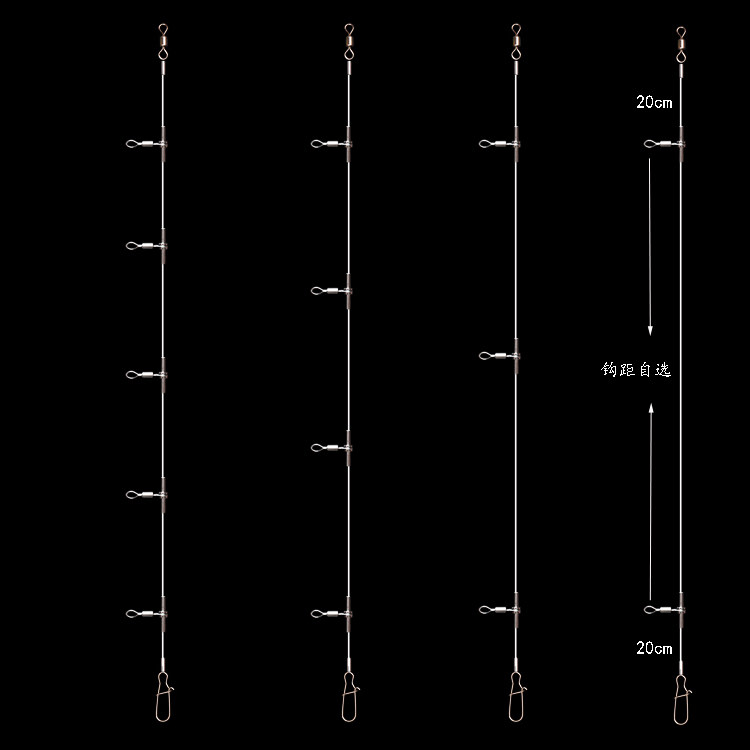 隐形防缠绕海钓串钩钓组18号高透明尼龙线 海鲈鱼梭鱼黑黄鱼