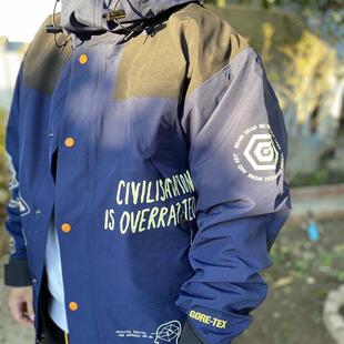 脑死亡连帽冲锋衣联名滑雪服男女同款户外防水情侣款登山夹克