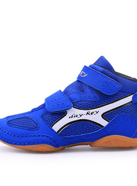 DK新款摔跤鞋儿童拳击鞋道馆体校综合训练鞋练功搏击训练鞋魔术贴