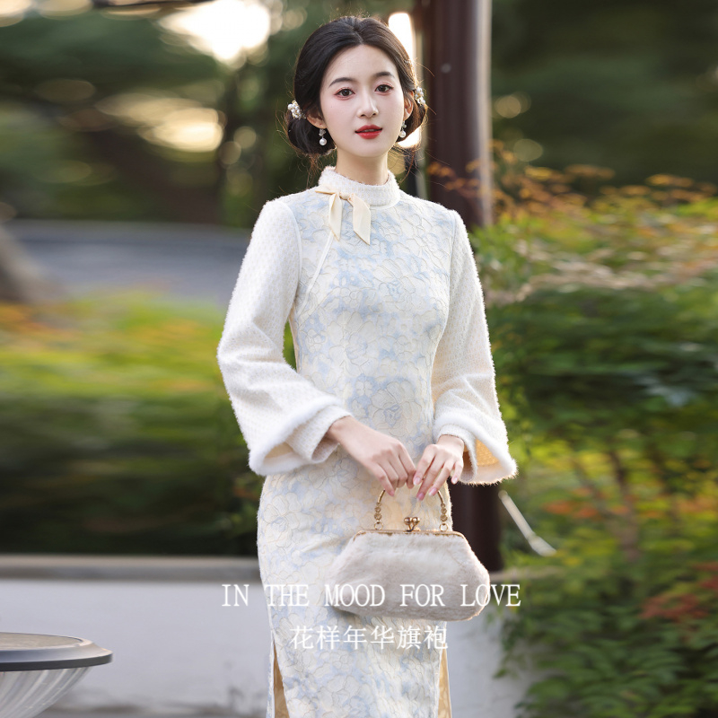 新中式国风加绒连衣裙