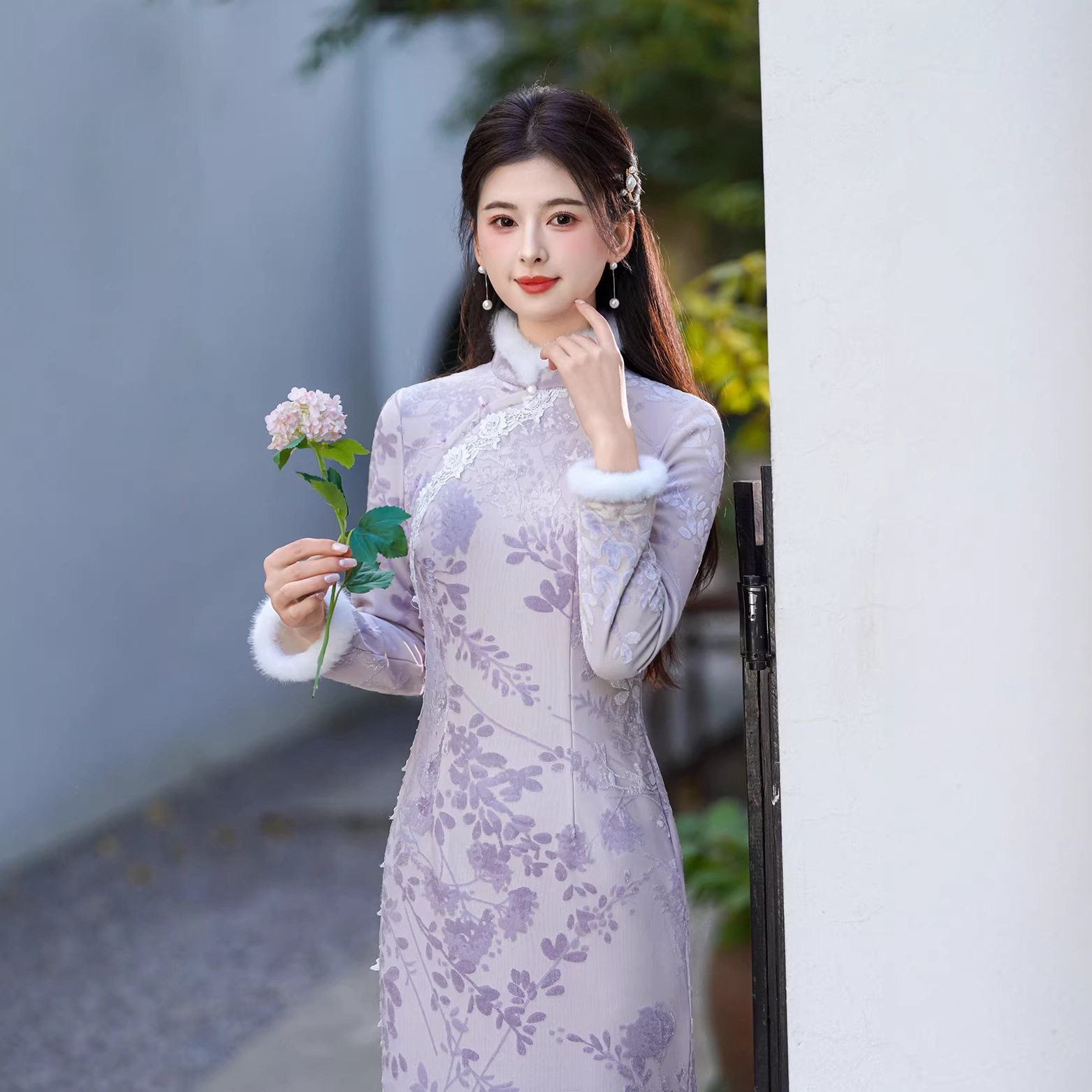 四小姐花样年华旗袍新中式加绒冬装女长袖气质显瘦日常改良连衣裙