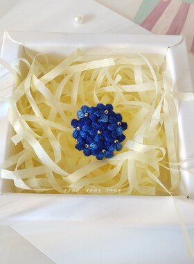 森系绣线钩织复古文艺女小清新百搭日韩版胸花蓝色渐变小花朵胸针