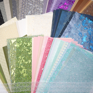 A4手帐特种纸艺术纸痛包背景纸谷美网纱手工拼贴环创美甲摆拍素材