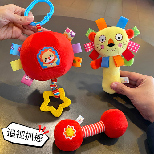 婴儿视力训练红球沙锤哑铃