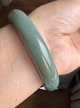 58圈新疆和田玉且末蓝手镯正蓝油糯没棉裂女士玉镯沙枣青蓝调镯