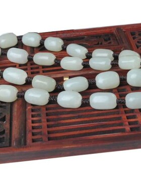 正品新疆和田玉青白玉原石项链简约项链锁骨链颈链玉手链散珠礼品