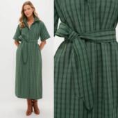 英国贵牌时髦老钱风复古绿色格纹衬衫 裙 衬衫 长裙气质大长衫 宽松版