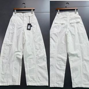 妍子家 白色松弛感挺括面料高腰弯刀裤~百搭气质薄西装裤薄款长裤