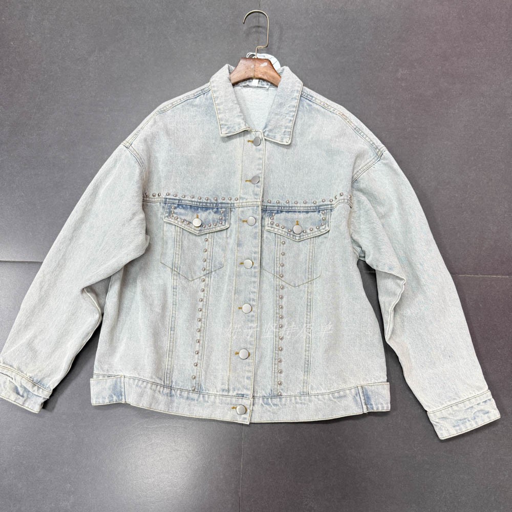 外贸洗水牛仔外套宽松版外套上衣