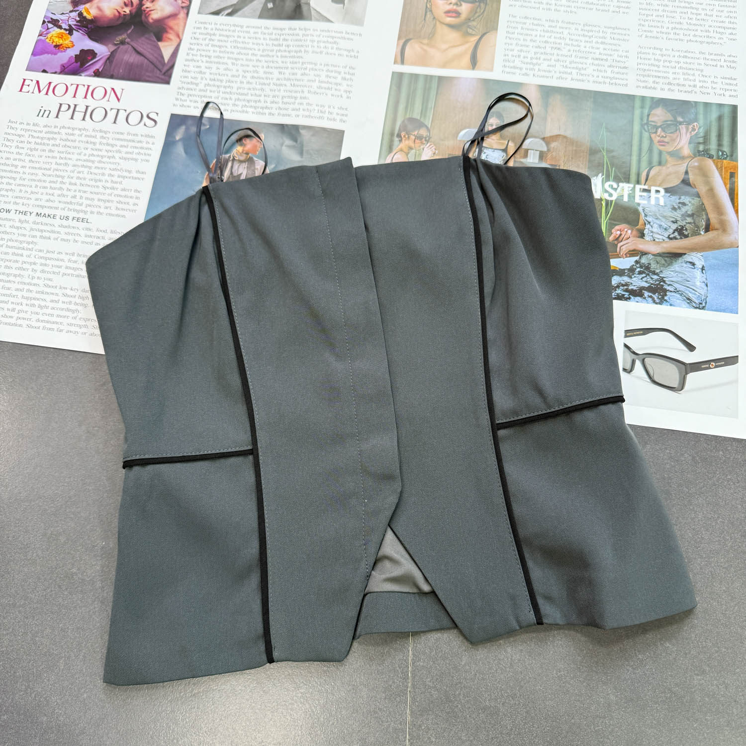 外贸单辣妹风纯原高级西装料撞色气质高级百搭抹胸上衣,女装/女士精品,抹胸,淘宝优惠券,粉丝福利购,淘宝优惠卷