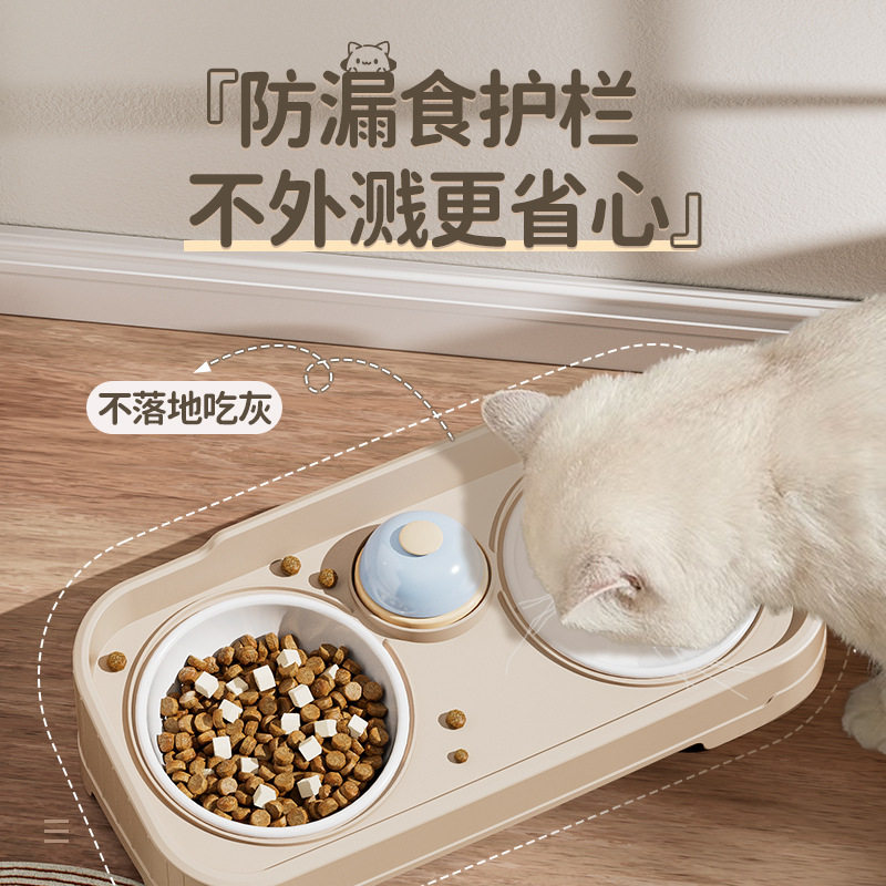 室内泰迪大狗猫狗双层立式喝水碗狗粮碗宠物用品大型设计宠物碗