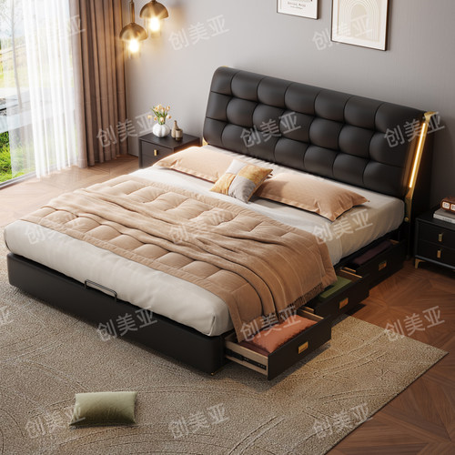 真皮床2026新款高级感双人床