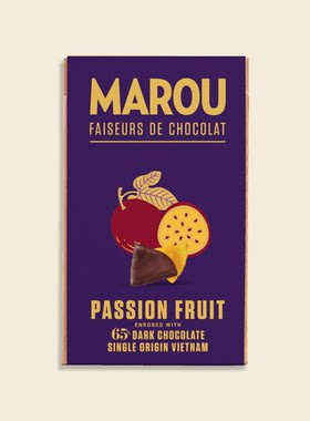 直邮Marou Passion Fruit 65% Dark Chocolate 黑巧克力百香果干
