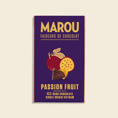 直邮Marou Passion Fruit 65% Dark Chocolate 黑巧克力百香果干