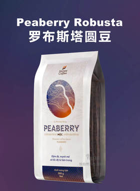 越南Honee单一产区100%罗布斯塔圆豆Peaberry Robusta咖啡豆500g