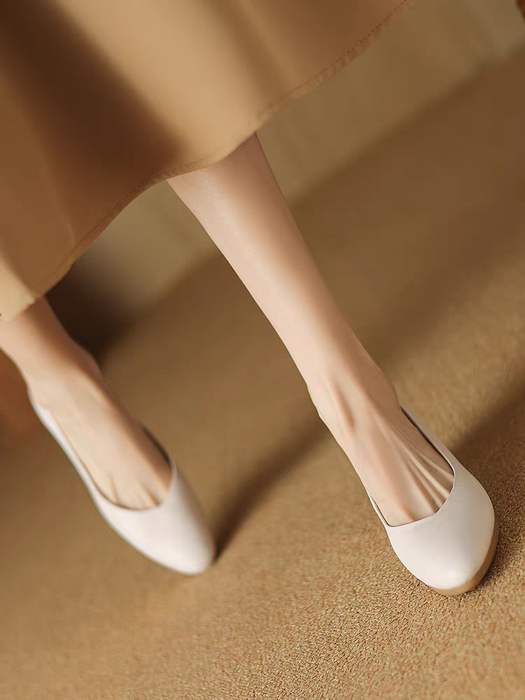 职业工作鞋软皮通勤小皮鞋女真皮浅口单鞋修身显瘦尖头夏季女鞋子