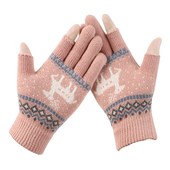 保暖半指触摸屏漏指头学生骑行开车针织毛线 手套女露二指男女冬季