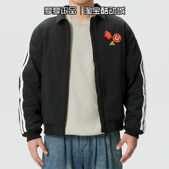 阿迪达斯男士2026新年款户外运动加绒保暖夹克梭织翻领外套KE4057