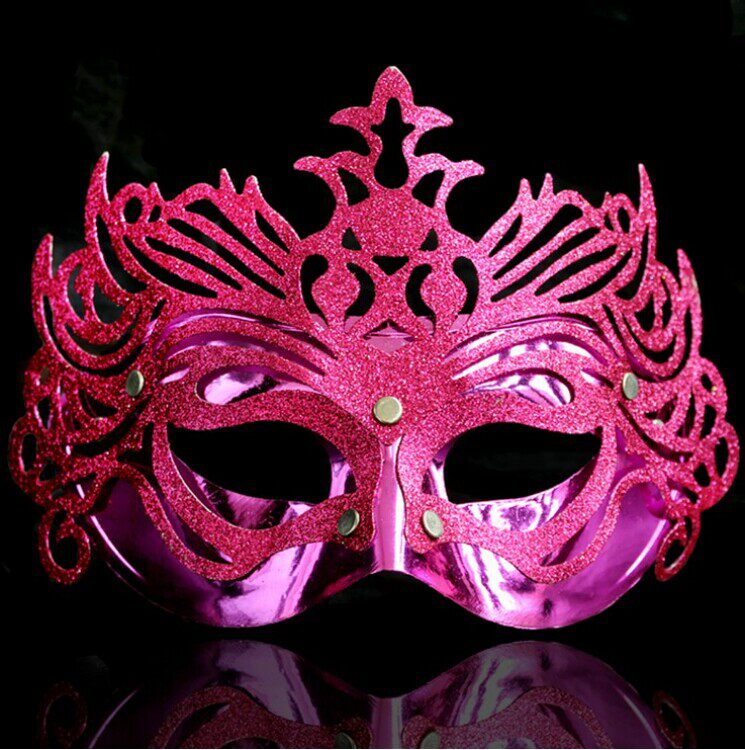 万圣节亮片皇冠面具化妆舞会公主面具 威尼斯半脸派对晚会女生