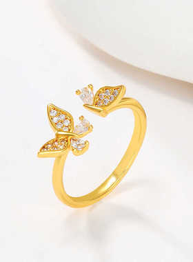 蝴蝶设计轻奢时尚开口戒指