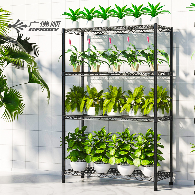 新款4层落地花架多层分隔水培