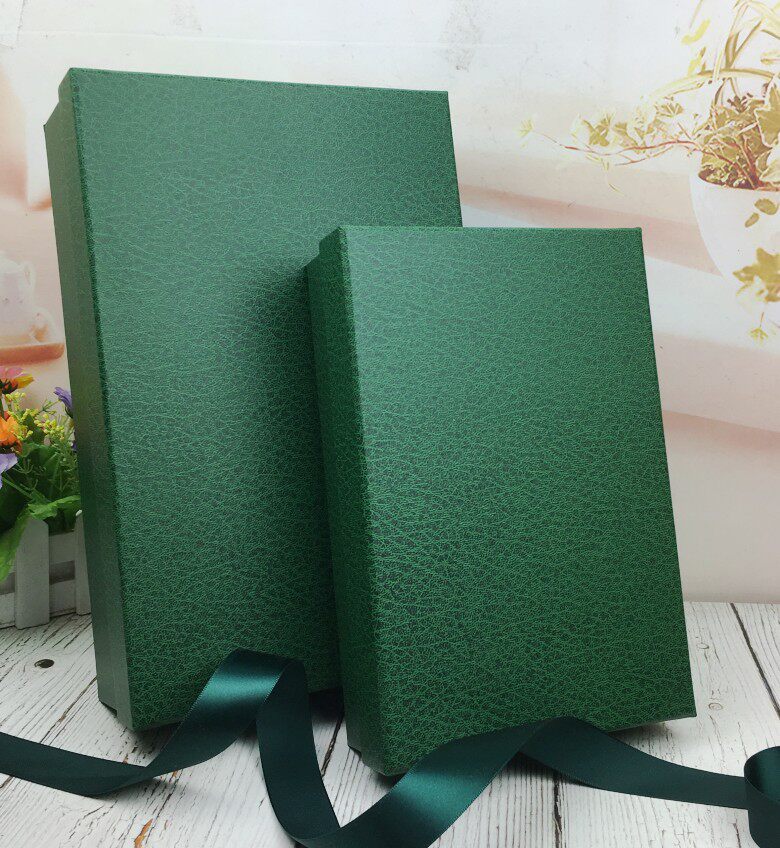 定制纸盒天地盖墨绿商务礼盒简约高档精致生日礼物包装盒长方形