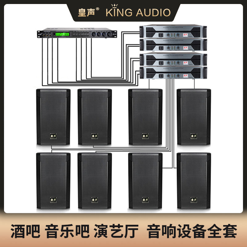 KingAudio/皇声 H15一拖八 高端酒吧音箱100-400平方专业音响套装