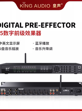KingAudio/皇声A5前级效果器 调音混响防啸叫(中文蓝牙升降调）
