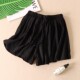 夏时尚 A926 女显瘦大长腿松紧腰系带外穿短裤 韩版 百褶雪纺阔腿裤