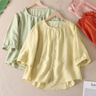 轻盈显瘦温婉大方单排扣衬衫