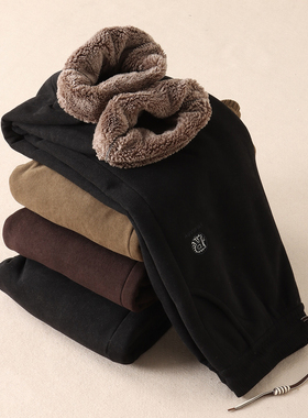 500克~加厚北极绒保暖休闲裤女冬季高腰刺绣直筒棉裤长裤F51