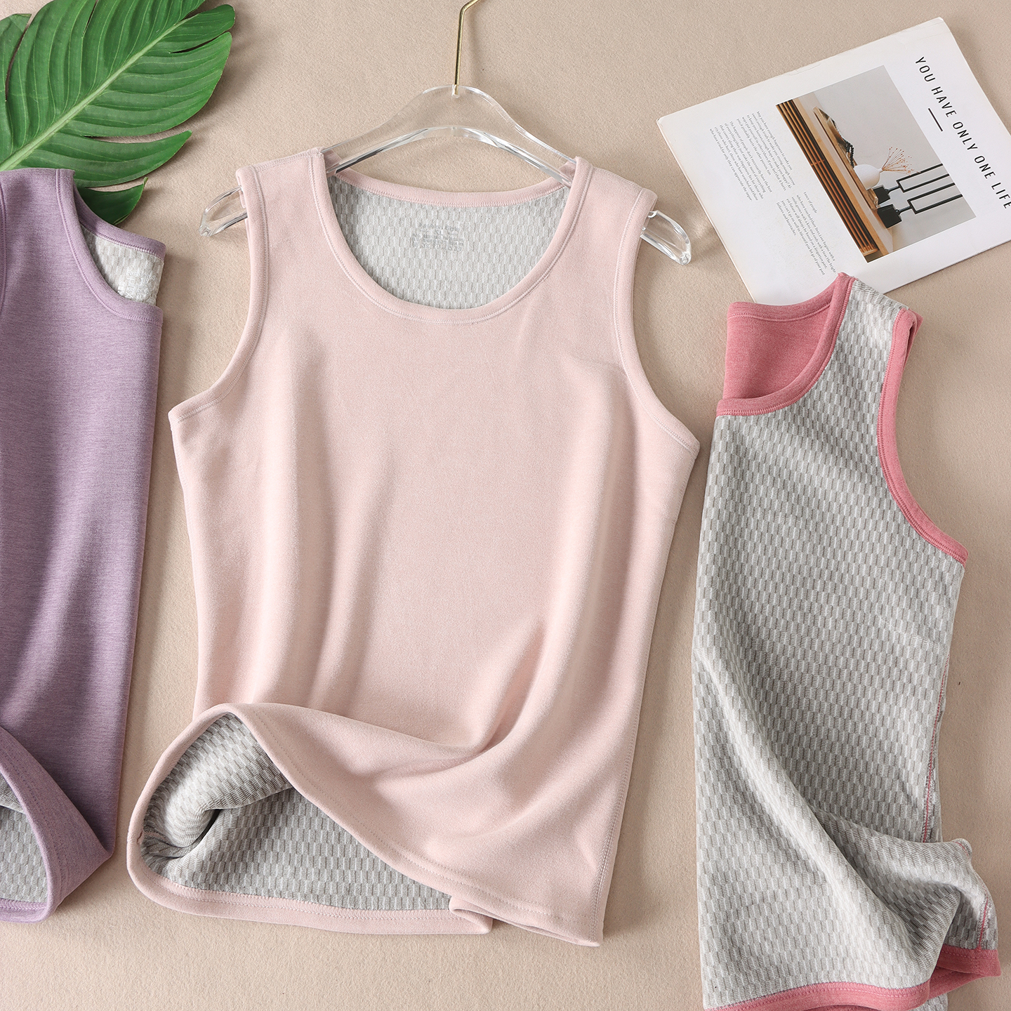 超暖自发热加厚保暖一体绒背心