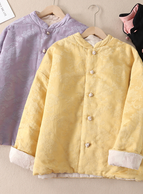 双面穿~纯棉提花新中式国风棉服女立领文艺气质棉衣棉袄外套B504