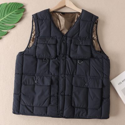 帅气休闲工装口袋石墨烯棉马甲