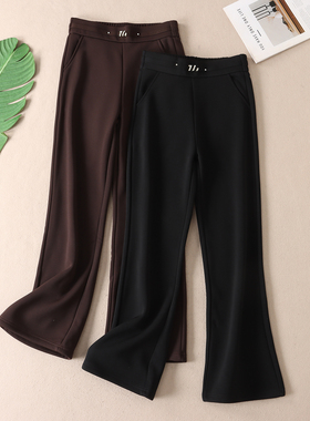 修饰腿型超显瘦西装喇叭裤女冬不起球加绒加厚气质时装长裤 W2259