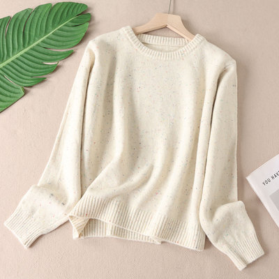 400克~韩系彩点时尚圆领宽松毛衣